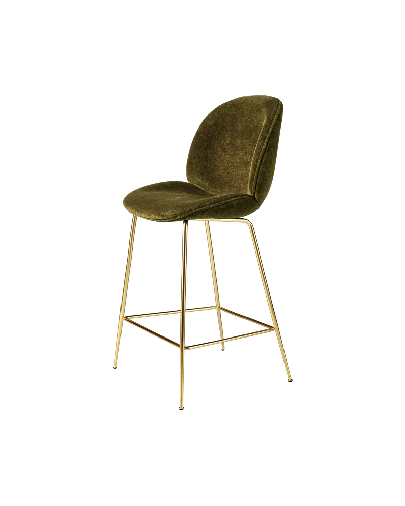 Beetle Counter Chair, Fully Upholstered von GUBI in Conic base, Brass Semi Matt, Mumble, Glamour Group (40, Standard) – Produktfoto 4 von 4