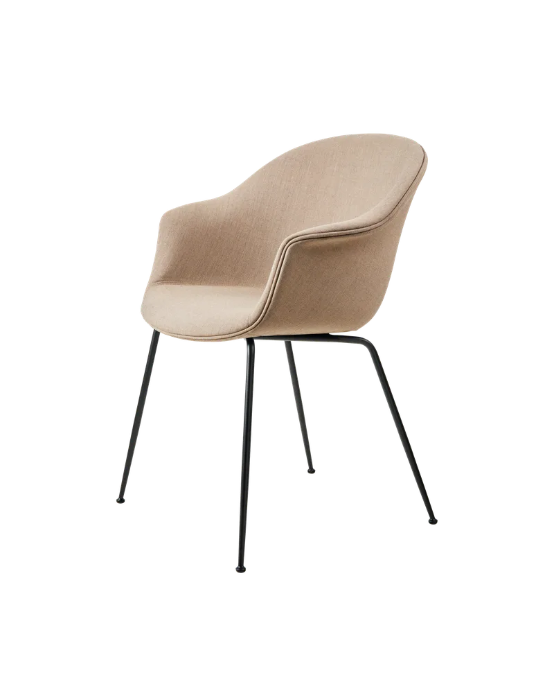 Bat Dining Chair, Fully Upholstered von GUBI in Remix 3, Kvadrat (233, Standard), Conic base, Black – Produktfoto 4 von 4