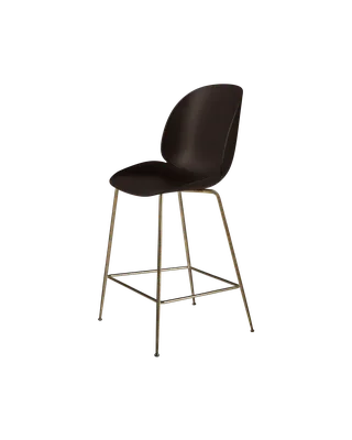 Beetle Counter Chair, Un-Upholstered von GUBI in Mocha Brown, Antique Brass, Conic base – Produktfoto 3 von 3