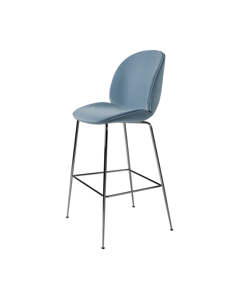 Beetle Bar Chair, Fully Upholstered von GUBI in Sunday, Dedar (002, Standard), Black Chrome, Conic base – Produktfoto 4 von 4