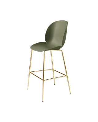 Beetle Bar Chair, Un-Upholstered by GUBI in Fern Green, Brass Semi Matt, Conic base – product photo 3 of 3