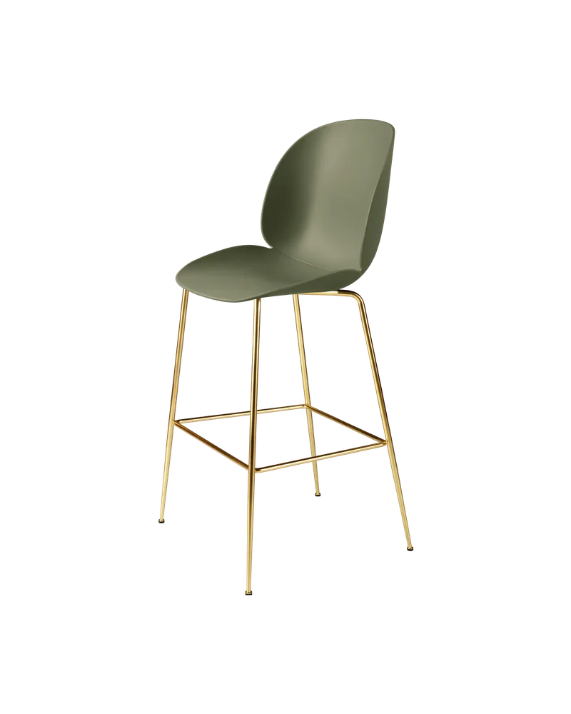 Beetle Bar Chair, Un-Upholstered by GUBI in Fern Green, Brass Semi Matt, Conic base – product photo 3 of 3