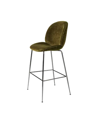 Beetle Bar Chair, Fully Upholstered von GUBI in Mumble, Glamour Group (40, Standard), Black Chrome, Conic base – Produktfoto 4 von 4