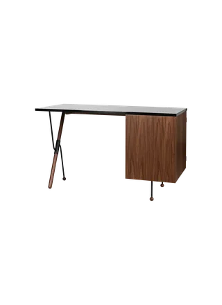 62 Desk by GUBI in Black, American Walnut Semi Matt – product photo 3 of 7