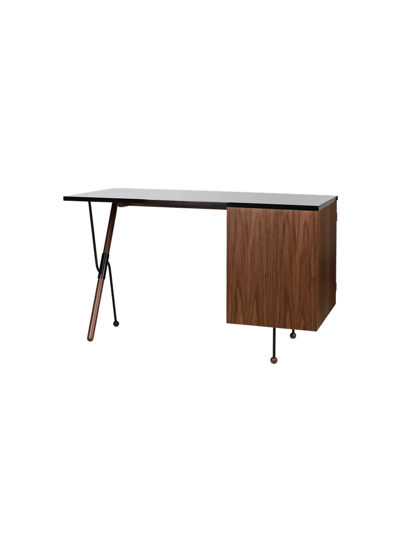 62 Desk by GUBI in Black, American Walnut Semi Matt – product photo 3 of 7