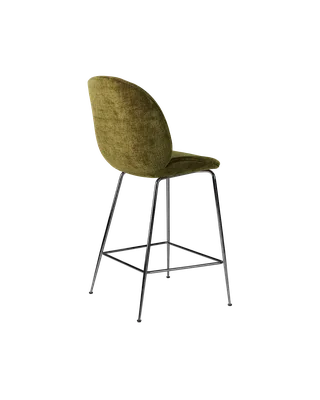 Beetle Counter Chair, Fully Upholstered von GUBI in Conic base, Black Chrome, Mumble, Glamour Group (40, Standard) – Produktfoto 3 von 4