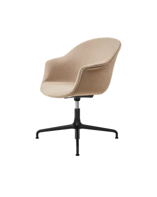 Bat Meeting Chair, Fully Upholstered de GUBI en Remix 3, Kvadrat (233, Standard), Height adjustable 4-star base, Matt Black – photo du produit 4 sur 4