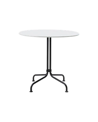 Carmel Bistro Dining Table by GUBI in Clam White, Black Semi Matt, 75 × 75 cm – product photo 5 of 5