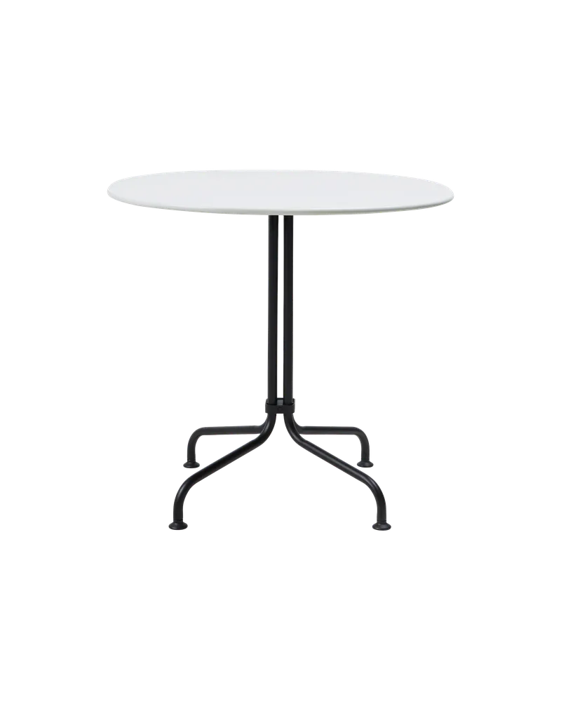 Carmel Bistro Dining Table by GUBI in Clam White, Black Semi Matt, 75 × 75 cm – product photo 5 of 5