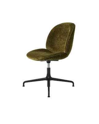 Beetle Meeting Chair, Fully Upholstered van GUBI in Mumble, Glamour Group (40, Standard), Height adjustable 4-star base, Matt Black – productfoto 4 van 4