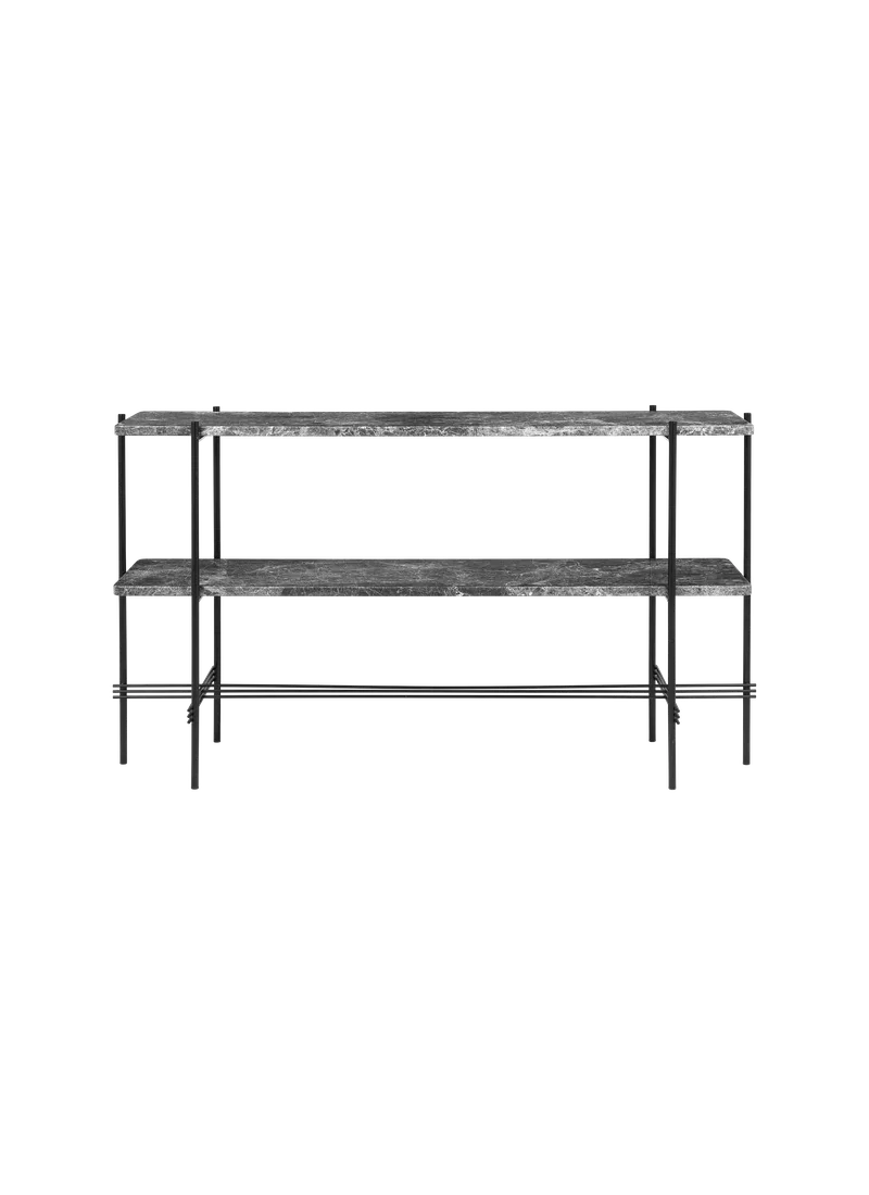 TS Console von GUBI in Grey Emperador Marble, Black base, 120 × 30 × 72 cm – Produktfoto