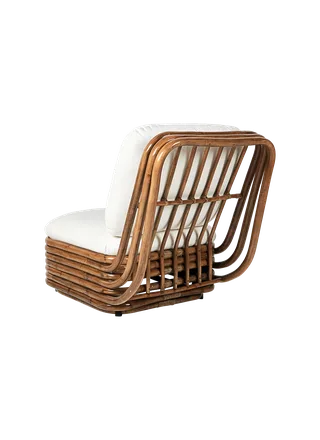 Bohemian 72 Lounge Chair by GUBI in Flair Special FR, Dedar (101, Standard), Rattan – product photo 3 of 5