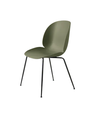 Beetle Dining Chair, Un-Upholstered van GUBI in Fern Green, Conic base, Matt Black – productfoto 3 van 3