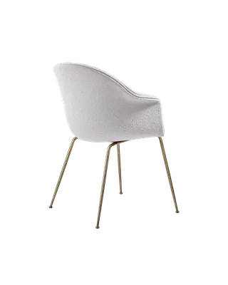 Bat Dining Chair, Fully Upholstered by GUBI in Light Bouclé, GUBI (001, Standard), Conic base, Antique Brass – product photo 2 of 4