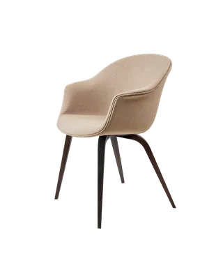Bat Dining Chair, Fully Upholstered van GUBI in Remix 3, Kvadrat (233, Standard), Wood base, Smoked Oak – productfoto 4 van 4