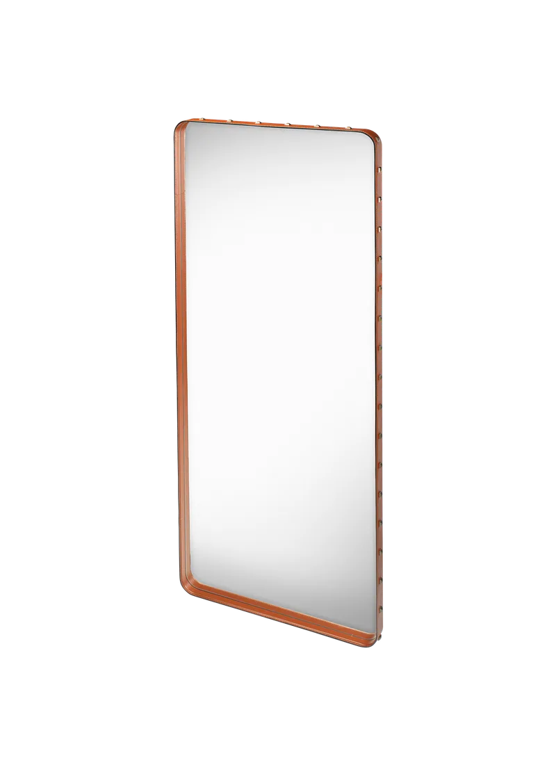 Adnet Wall Mirror, Rectangular van GUBI in Tan Leather, 70 × 180 cm – productfoto 1 van 4
