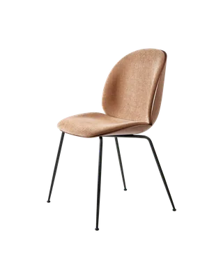 Beetle Dining Chair, 3D Veneer & Front Upholstered by GUBI in Belsuede Special FR, Dedar (132, Standard), Matt Black, American Walnut Semi Matt Lacquered, EU – product photo 3 of 3