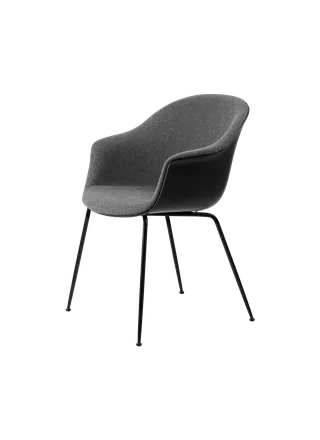 Bat Dining Chair, Front Upholstered by GUBI in Hallingdal 65, Kvadrat (173, Standard), Conic base, Matt Black – product photo 5 of 5