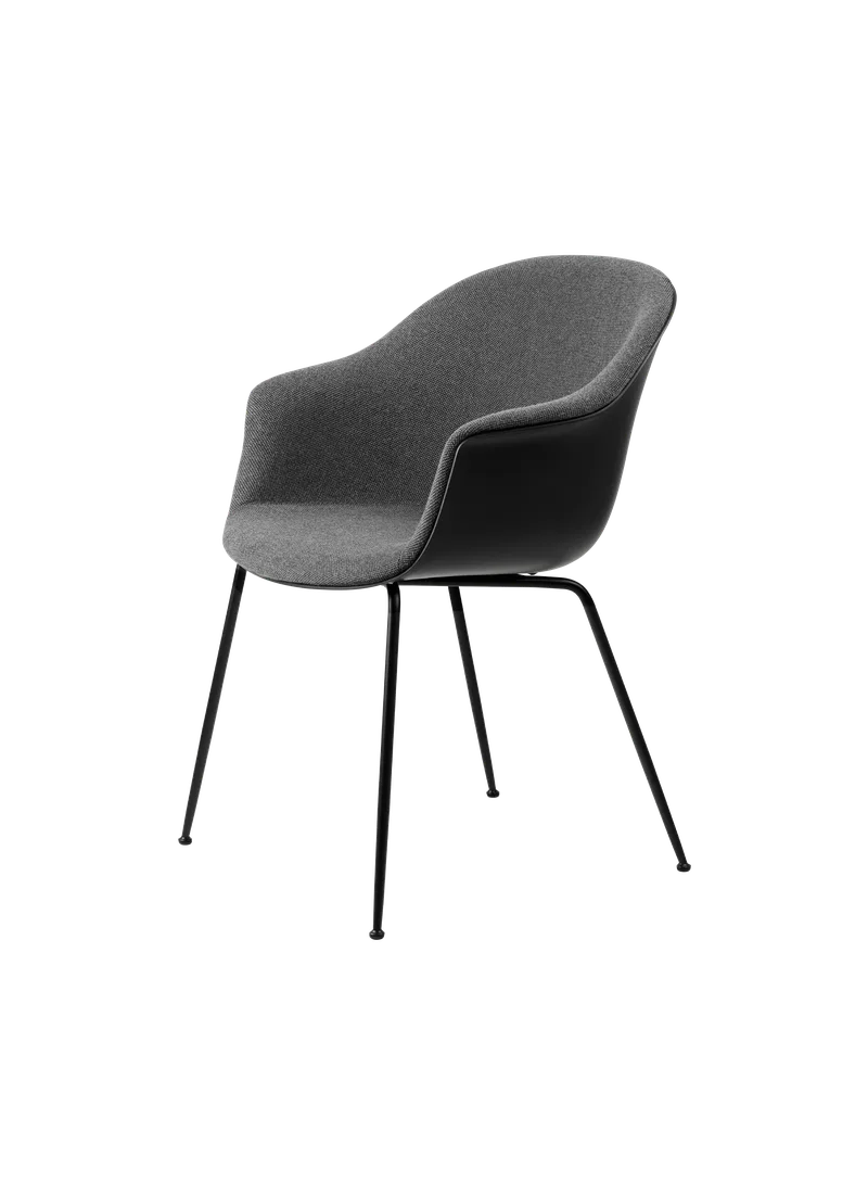 Bat Dining Chair, Front Upholstered by GUBI in Hallingdal 65, Kvadrat (173, Standard), Conic base, Matt Black – product photo 5 of 5