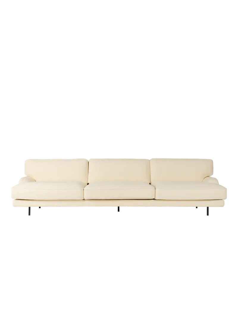Flaneur Sofa by GUBI in Bouclé, GUBI (001, Standard), 3 seater, Matt Black – product photo