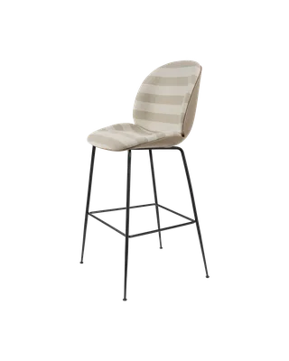 Beetle Bar Chair, 3D Veneer & Front Upholstered by GUBI in Kvadrat Sahco, Acca Stripe 0131, New Beige, Matt Black – product photo 4 of 4