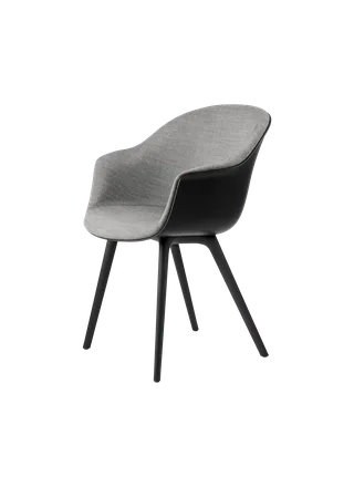 Bat Dining Chair, Front Upholstered by GUBI in Remix 3, Kvadrat (152, Standard), Plastic base, Black – product photo 5 of 5