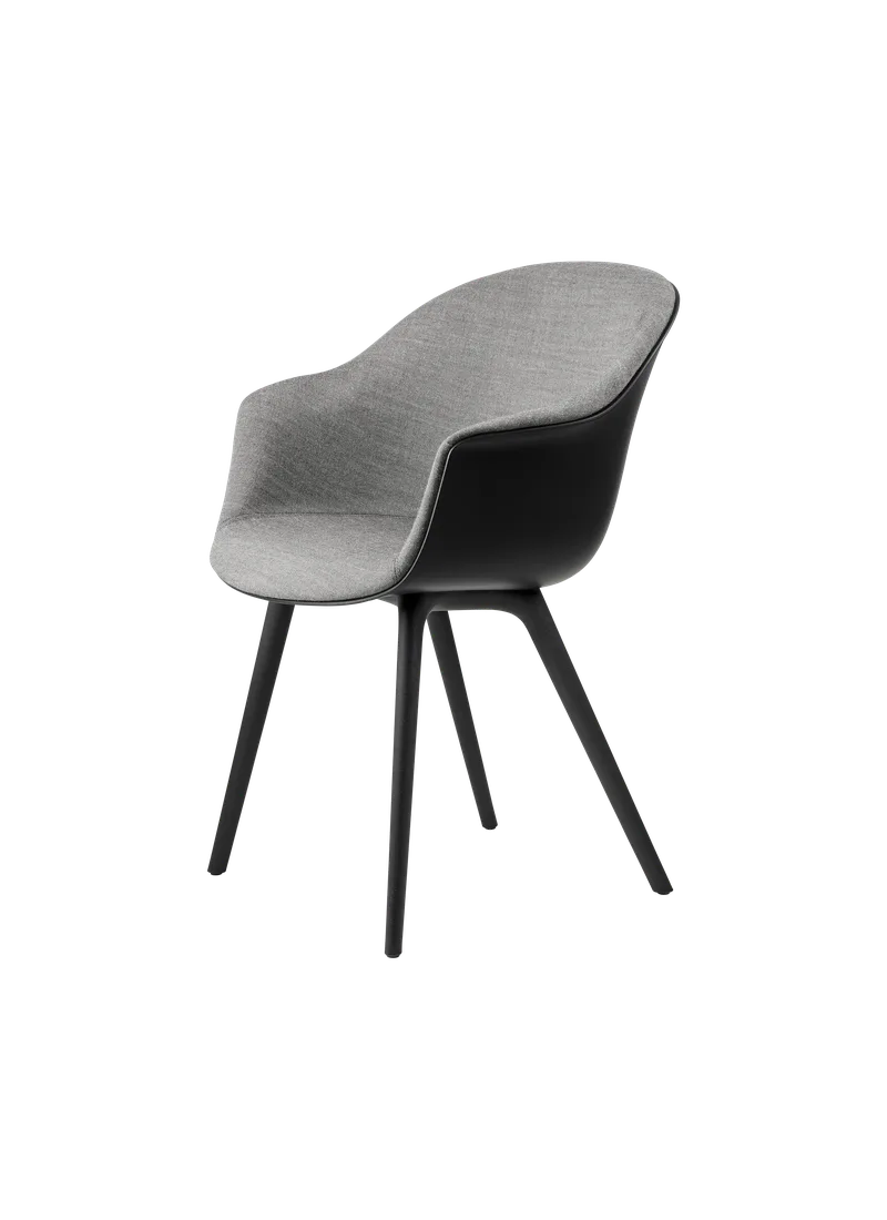 Bat Dining Chair, Front Upholstered by GUBI in Remix 3, Kvadrat (152, Standard), Plastic base, Black – product photo 5 of 5