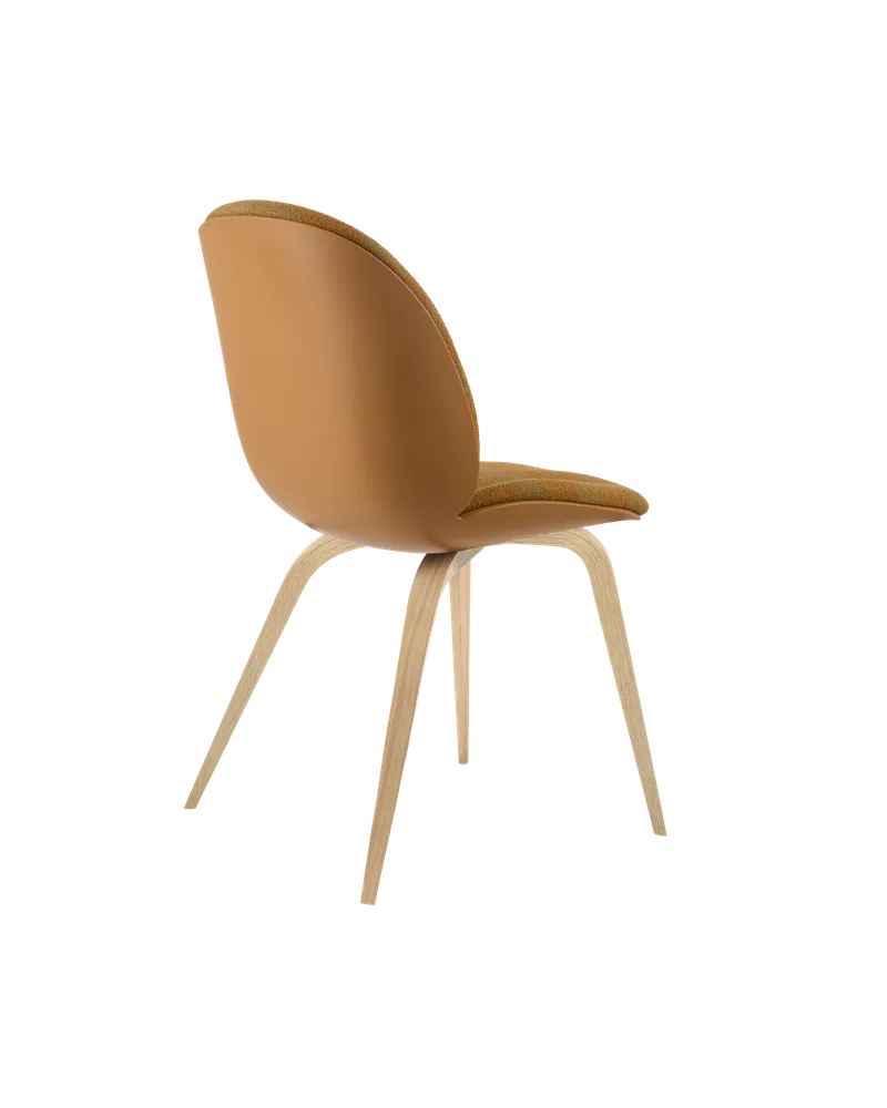 Beetle Dining Chair, Front Upholstered by GUBI in Kvadrat Sahco, Acca Stripe 0331, Oak Semi Matt, Amber Brown – product photo 3 of 5