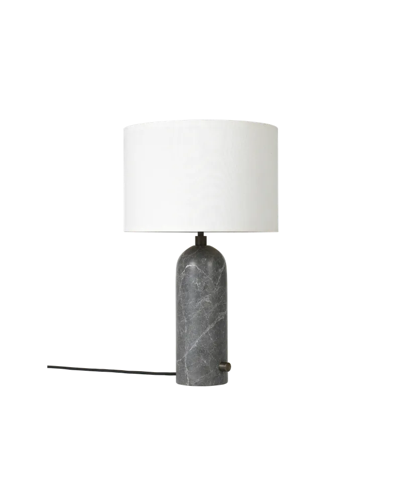 Gravity Table Lamp van GUBI in Grey Marble, White, 49 cm, EU – productfoto