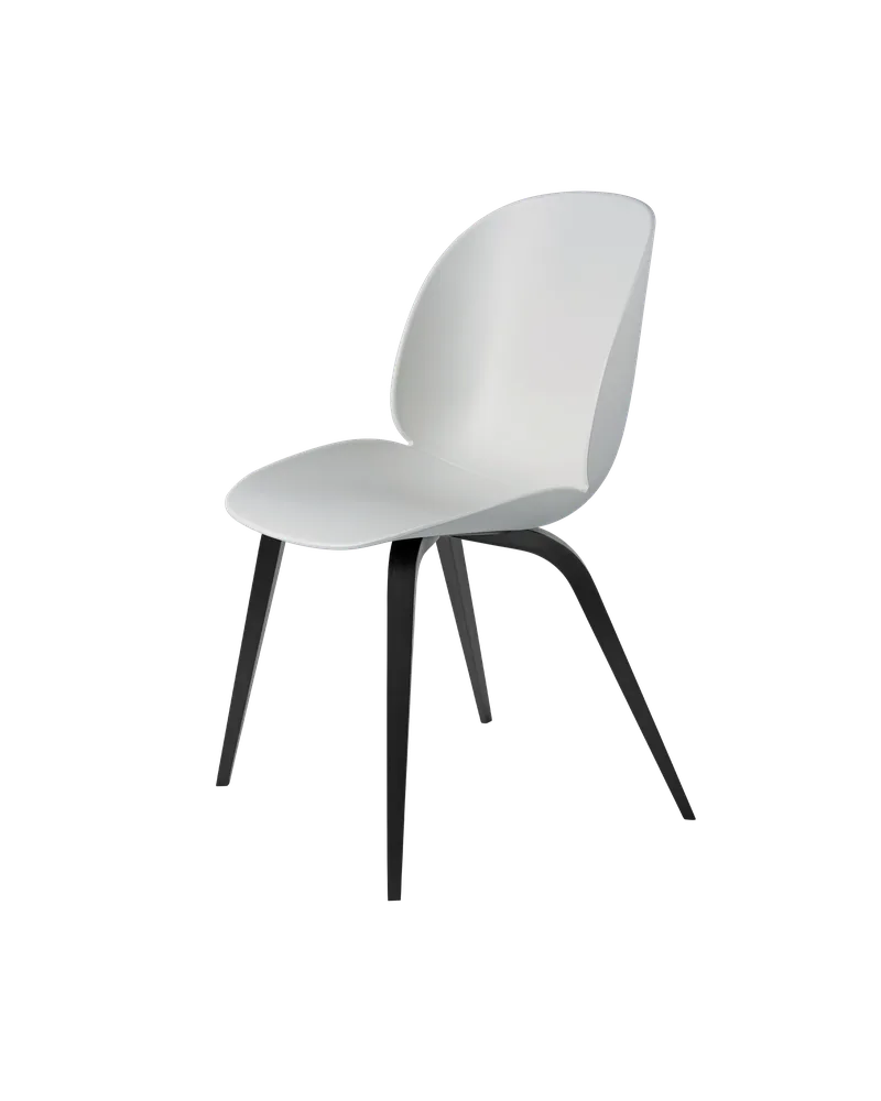 Beetle Dining Chair, Un-Upholstered von GUBI in Lunar Gray, Wood base, Black Stained Beech – Produktfoto 3 von 3
