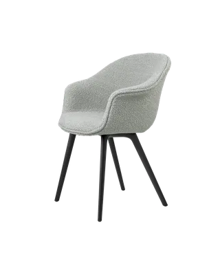 Bat Dining Chair, Fully Upholstered van GUBI in Karakorum, Dedar (004, Standard), Plastic base, Black – productfoto 4 van 4