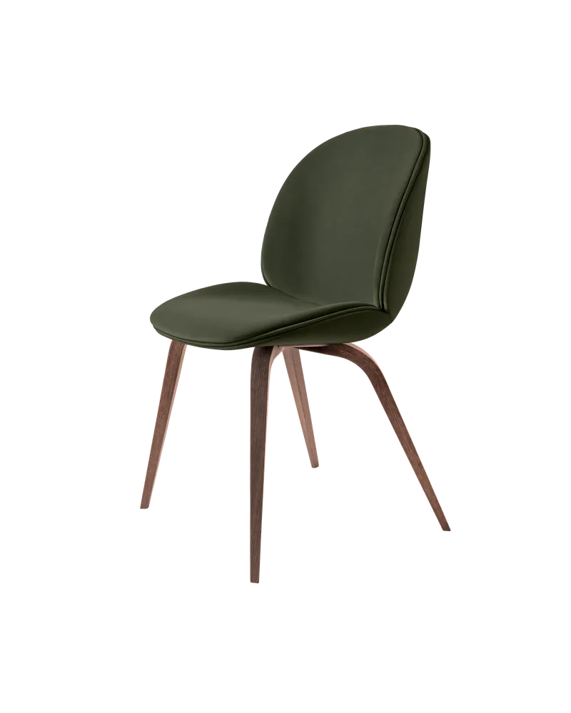 Beetle Dining Chair, Fully Upholstered von GUBI in Sunday, Dedar (018, Standard), Conic base, American Walnut – Produktfoto 5 von 5