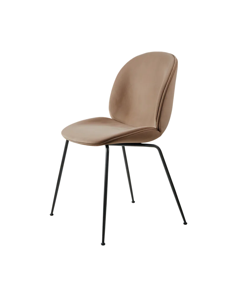 Beetle Dining Chair, Fully Upholstered von GUBI in Sunday, Dedar (034, Standard), Conic base, Matt Black – Produktfoto 5 von 5