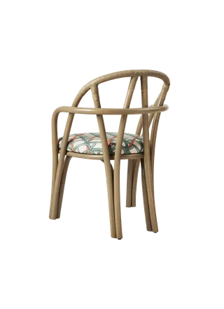 Bistra Dining Armchair by GUBI in Reales Pattern, GUBI (001, Standard), Olive Stained Rattan – product photo 2 of 7
