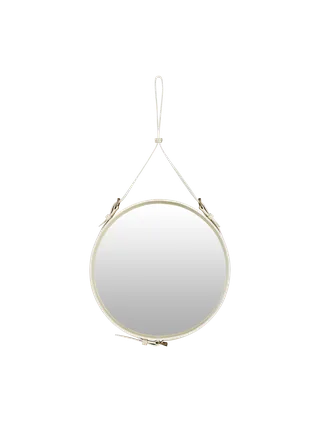 Adnet Wall Mirror, Circular by GUBI in Cream Leather, Ø58 cm – product photo 4 of 4
