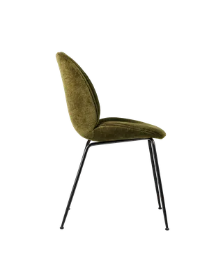 Beetle Dining Chair, Fully Upholstered van GUBI in Mumble, Glamour Group (40, Standard), Conic base, Matt Black – productfoto 2 van 5