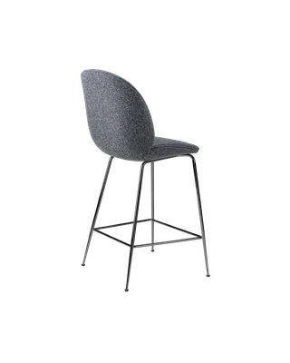 Beetle Counter Chair, Fully Upholstered von GUBI in Conic base, Black Chrome, Around Bouclé, Dedar (023, Standard) – Produktfoto 3 von 4