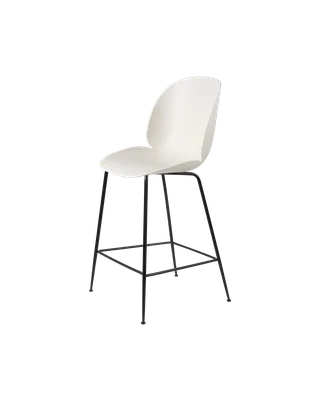 Beetle Counter Chair, Un-Upholstered by GUBI in Alabaster White, Matt Black, Conic base – product photo 3 of 3
