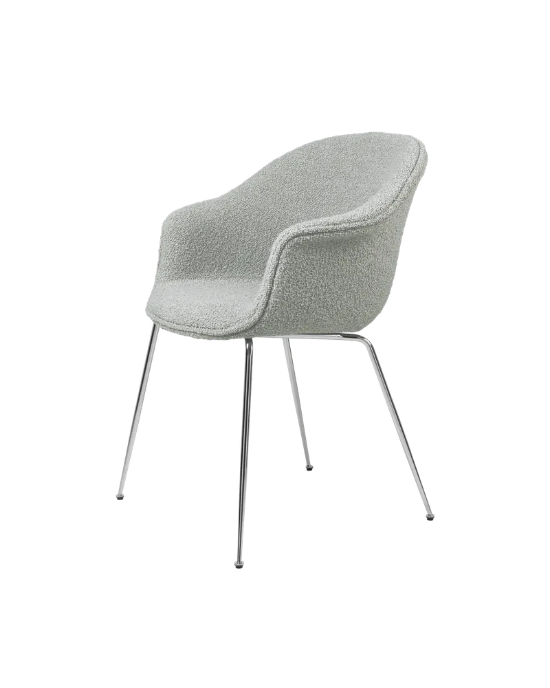 Bat Dining Chair, Fully Upholstered van GUBI in Karakorum, Dedar (004, Standard), Conic base, Chrome – productfoto 4 van 4