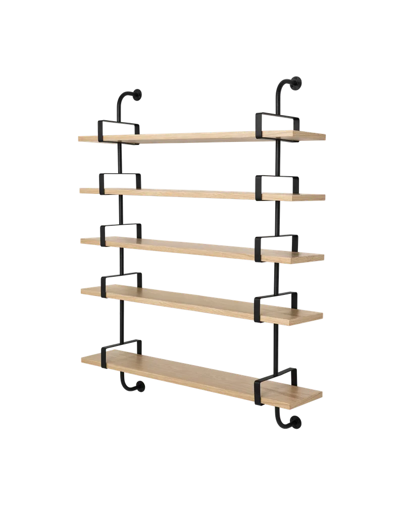 Démon Shelf by GUBI in Oak Semi Matt Lacquered, 5 Shelves, Medium – product photo