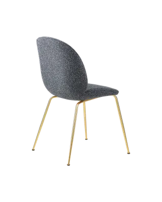 Beetle Dining Chair, Fully Upholstered von GUBI in Around Bouclé, Dedar (023, Standard), Conic base, Brass Semi Matt – Produktfoto 4 von 5