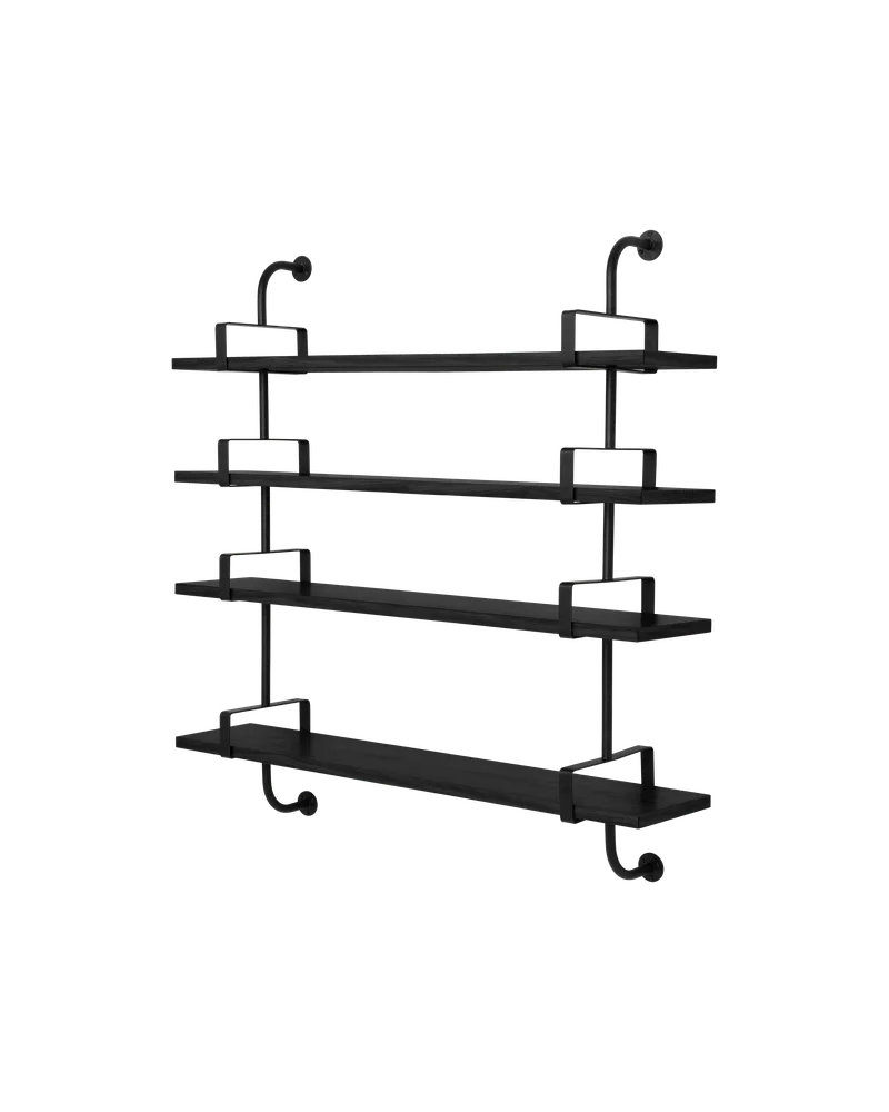 Démon Shelf by GUBI in Black Stained Ash Semi Matt Lacquered, 4 Shelves, Medium – product photo