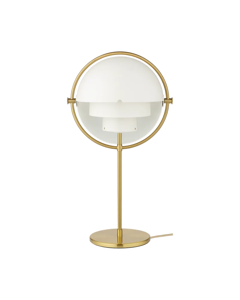Multi-Lite Table Lamp by GUBI in White Semi Matt, Brass, EU – product photo