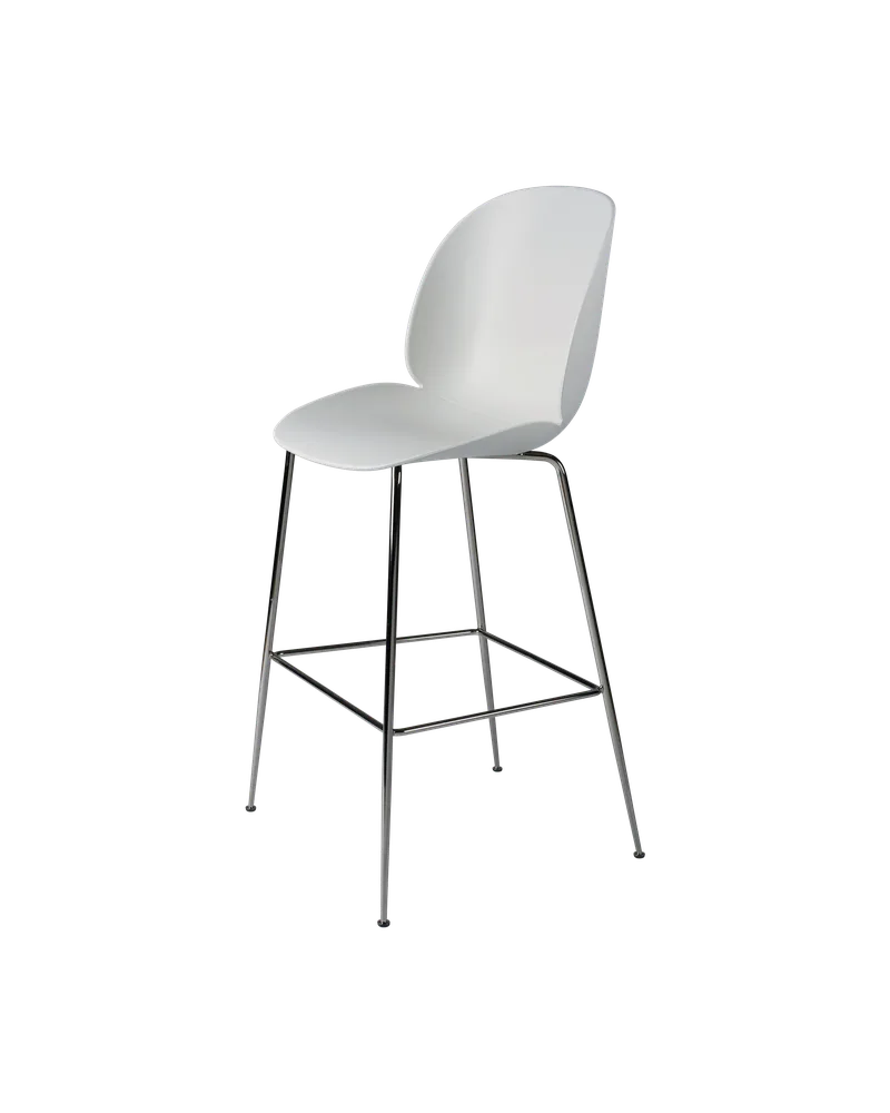 Beetle Bar Chair, Un-Upholstered by GUBI in Lunar Gray, Black Chrome, Conic base – product photo 3 of 3