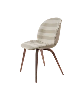 Beetle Dining Chair, Front Upholstered by GUBI in Kvadrat Sahco, Acca Stripe 0131, American Walnut, New Beige – product photo 5 of 5