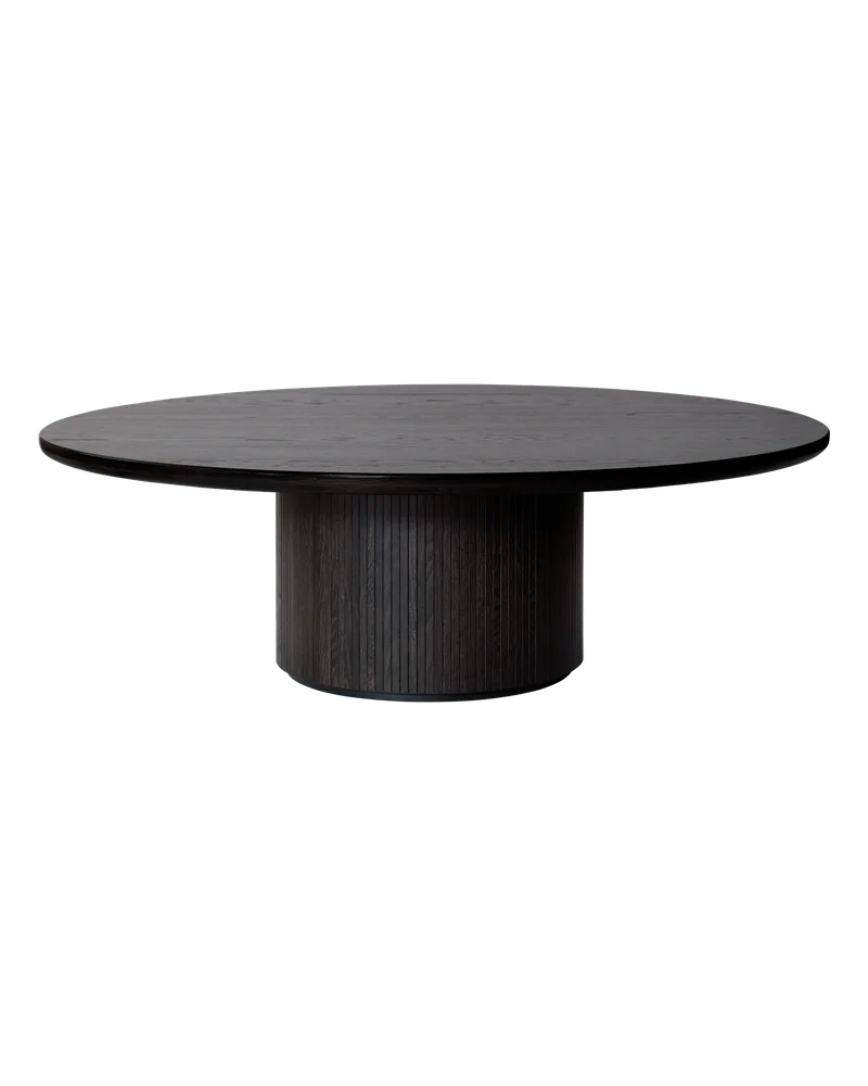 Moon Coffee Table, Round by GUBI in Brown/Black Stained Veneer Oak Lacquered, Brown/Black Stained Veneer Oak Lacquered, Ø150 x H45 cm – product photo