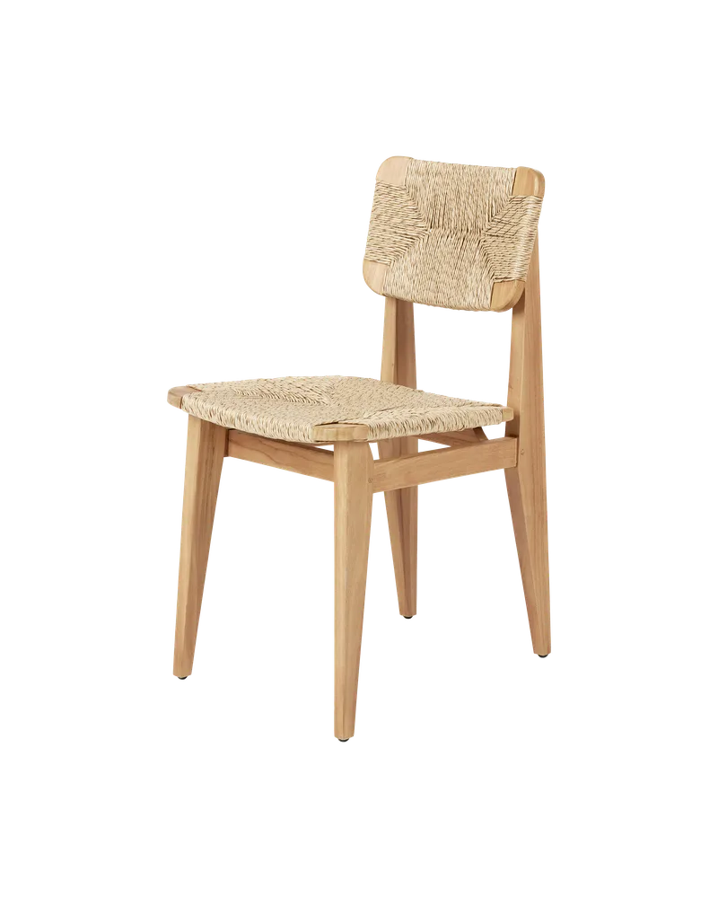 C-Chair Dining Chair, Outdoor van GUBI in Paper Cord, Natural teak – productfoto