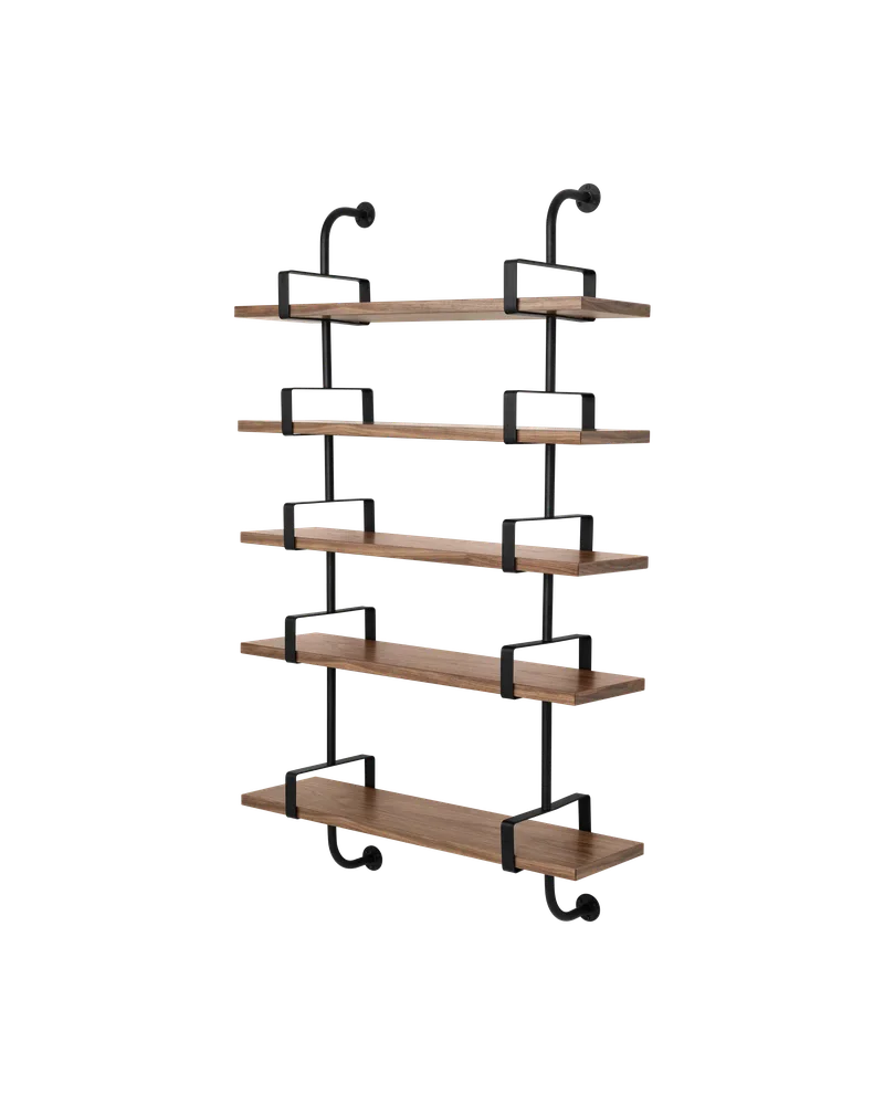 Démon Shelf van GUBI in American Walnut Semi Matt Lacquered, 5 Shelves, Small – productfoto