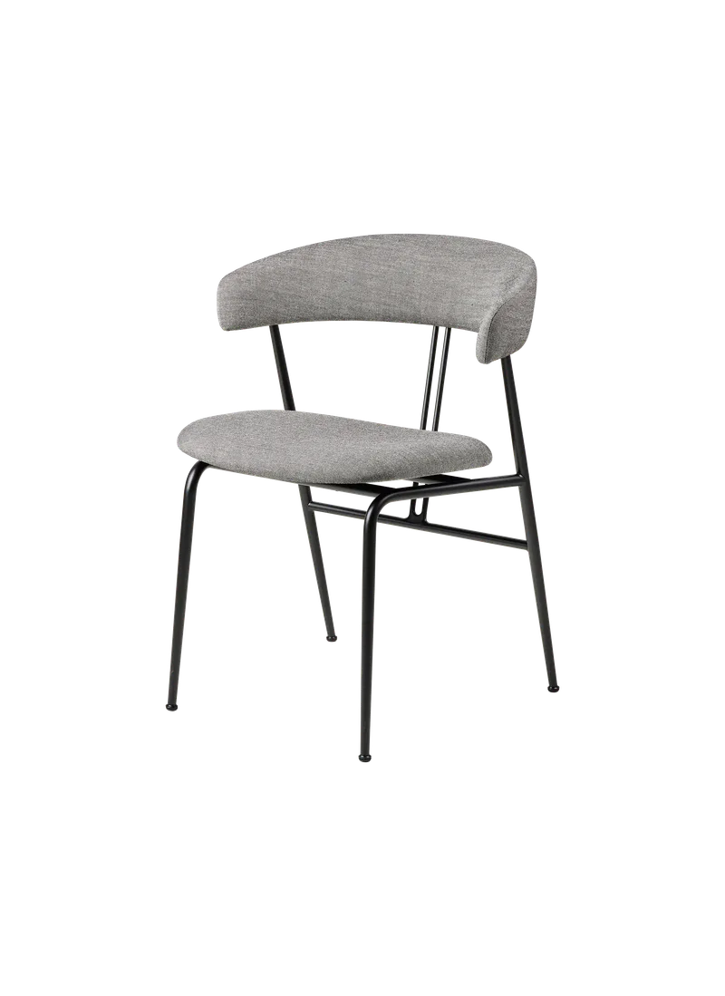 Violin Dining Chair, Fully Upholstered von GUBI in Remix 3, Kvadrat (152, Standard), Black – Produktfoto