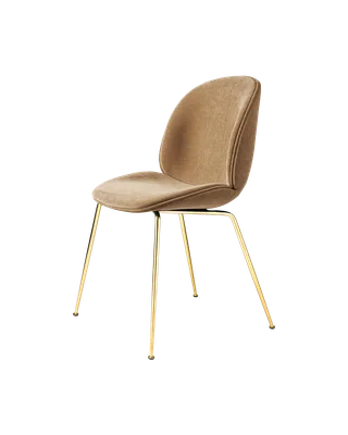 Beetle Dining Chair, Fully Upholstered van GUBI in Belsuede Special FR, Dedar (003, Standard), Conic base, Brass Semi Matt – productfoto 5 van 5